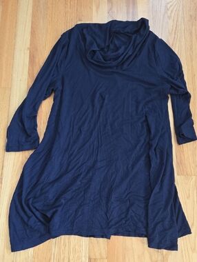 Grace Navy Draped Cowl Neck Tunic